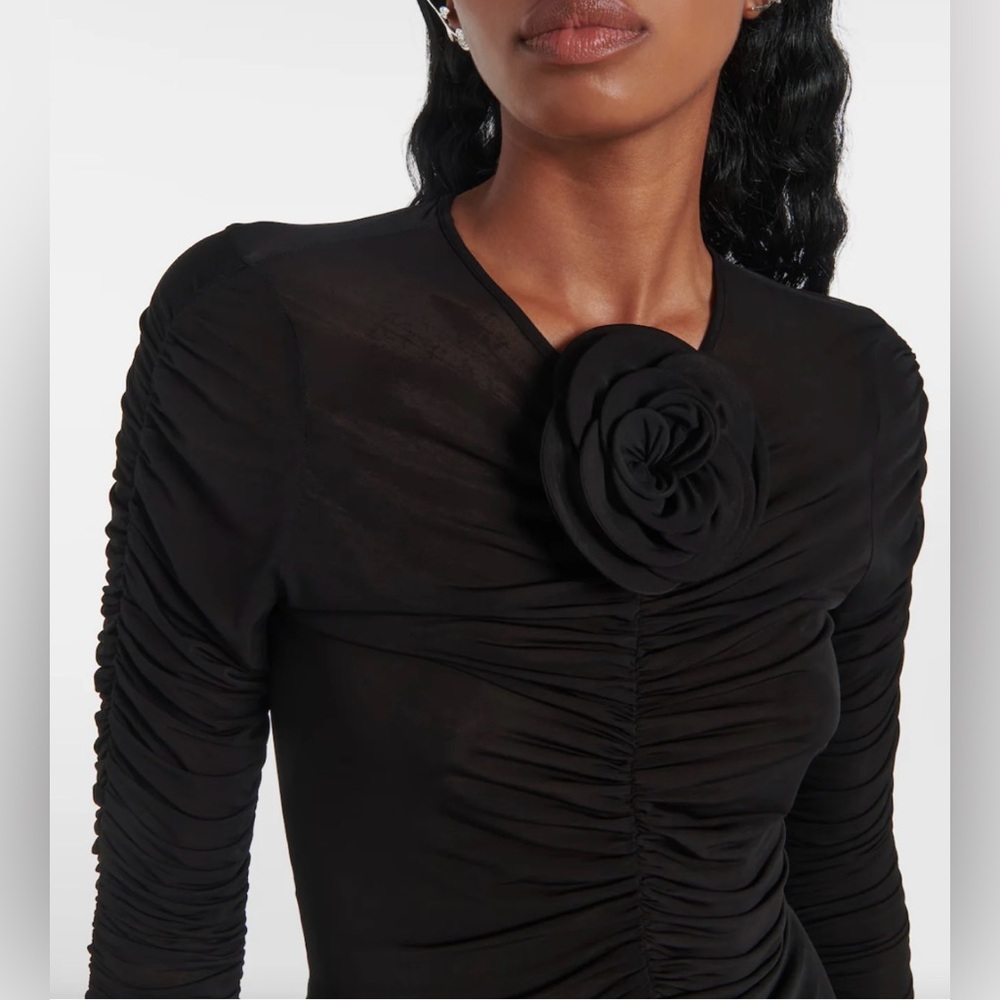 Magda Butrym Black Ruched Blouse